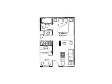 Studio/1 Bath
